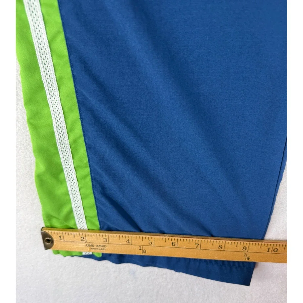 Nike Track Pants Womens M Blue Green Side Stripe Athletic Mesh Lined Sweatpants